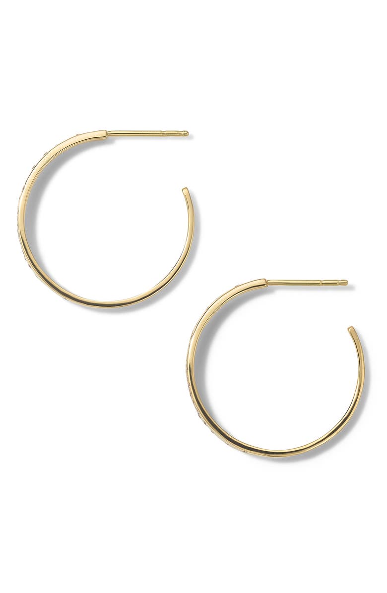 Ippolita Stardust Crinkle Diamond Hoop Earrings, Alternate, color,