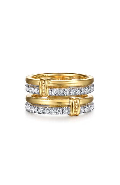 14k Gold Diamond Stack Ring