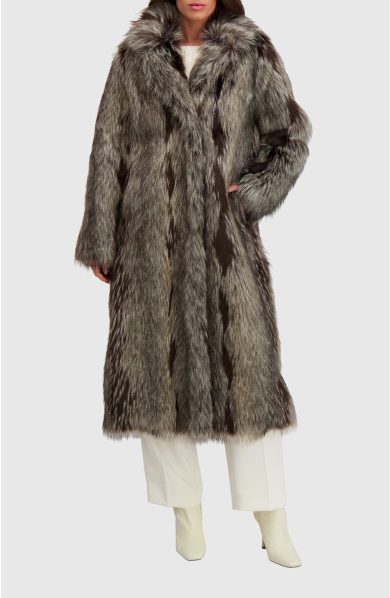 Lyla Grant Fur-Free Fox (Faux Fur) Long Coat, Main, color, 