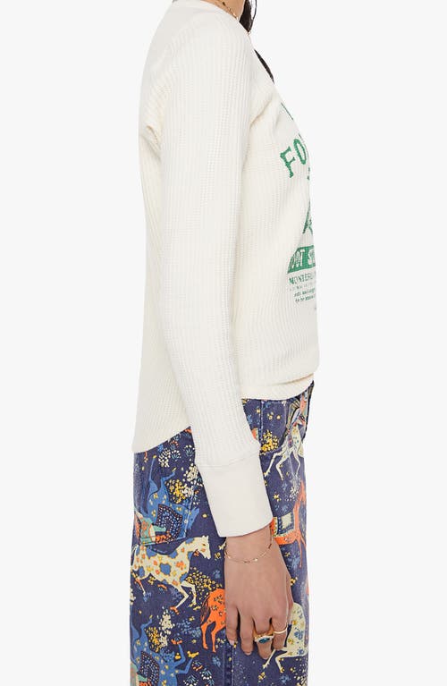 Mother Star Waffle Stitch Stretch Cotton Top In White