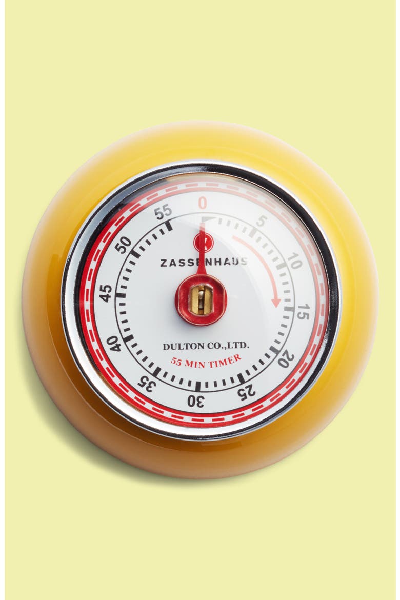 Magnetic Retro 60 Minute Kitchen Timer, 2.75-Inch, Main, color, YELLOW
