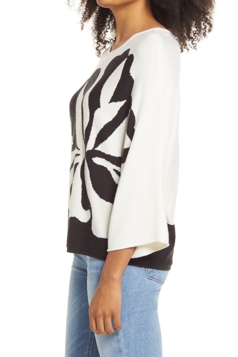 Hibiscus Hideaway Sweater, Alternate, color, COCONUT