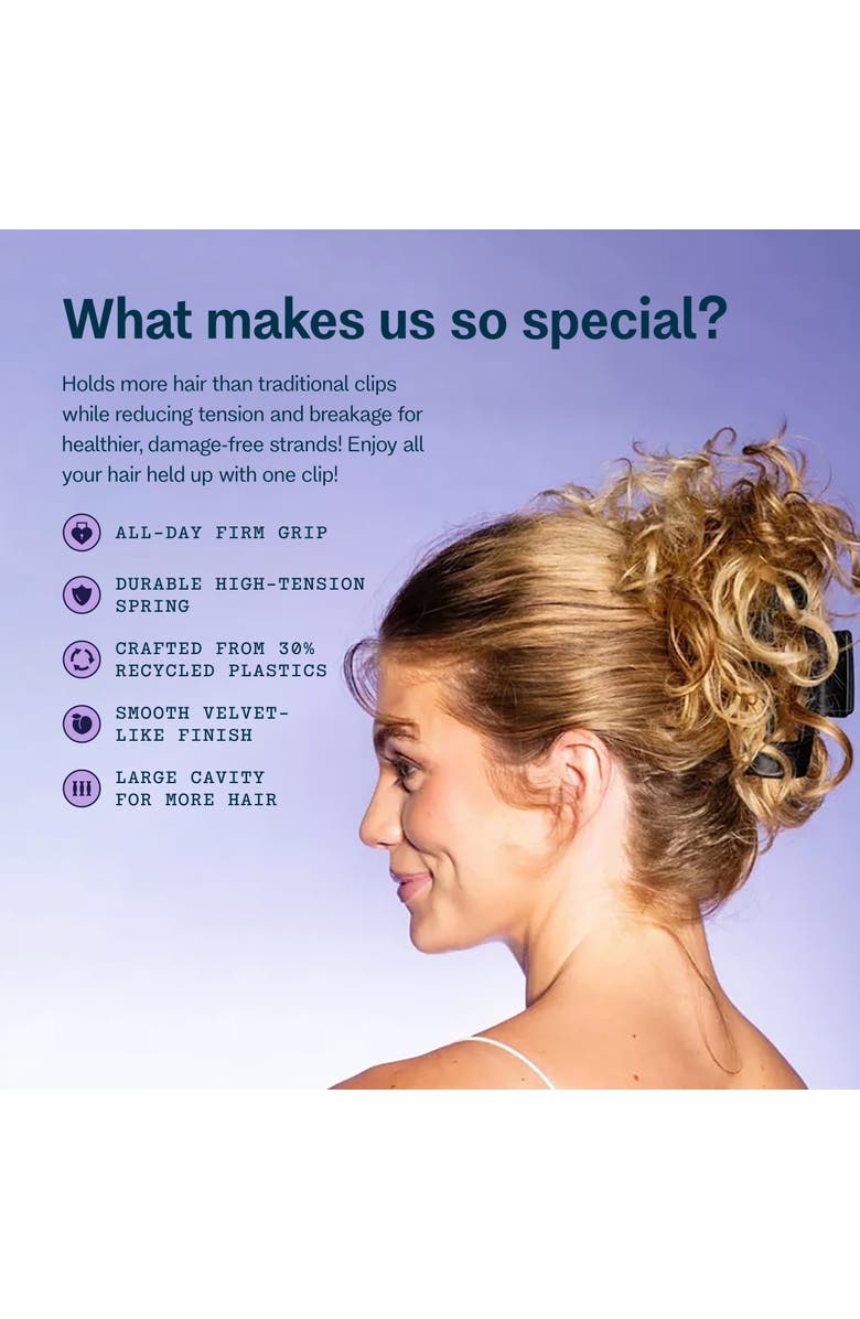 Gimme Beauty Large Cavity Claw Clip for Thick Hair, Alternate, color, Black