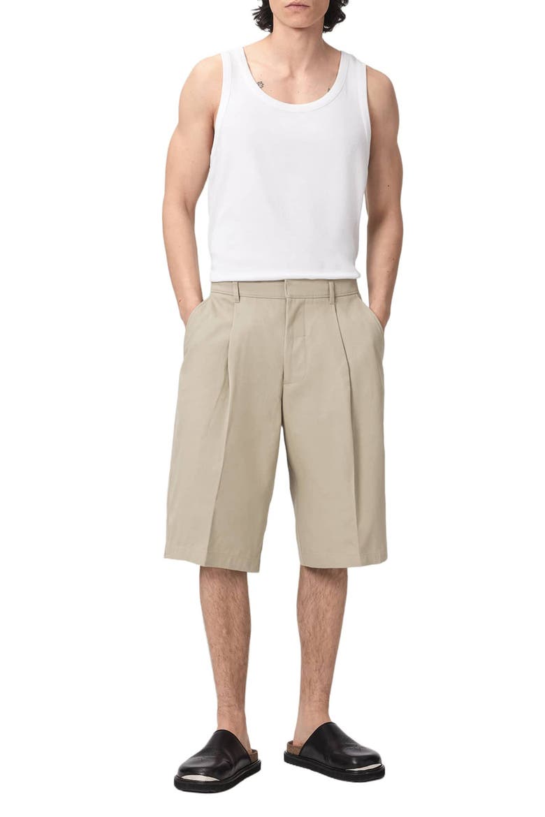 Castro Pleated Cotton Shorts, Alternate, color, PASILLA BROWN