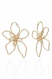 Ettika Wire Flower Statement Earrings