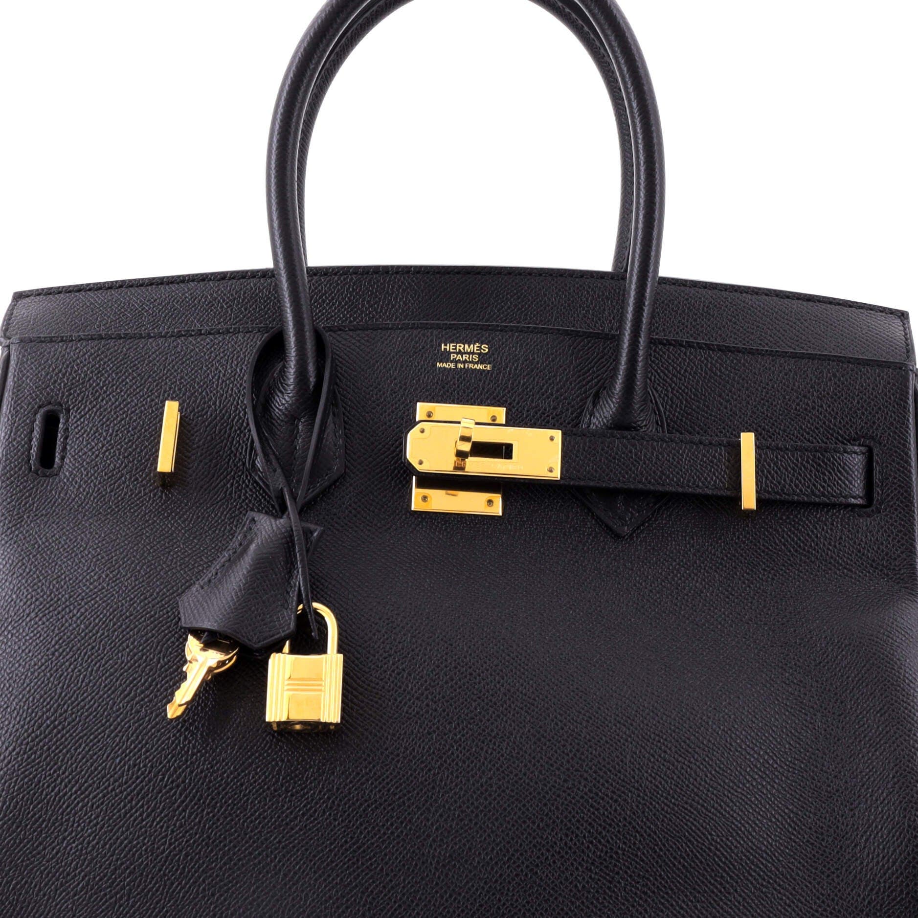 Birkin Handbag Black Epsom with Gold Hardware 30, Alternate, color, Black