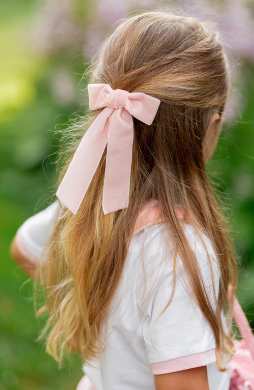 Bits & Bows Long-tailed Velvet Hair Bow Barrette In Pink
