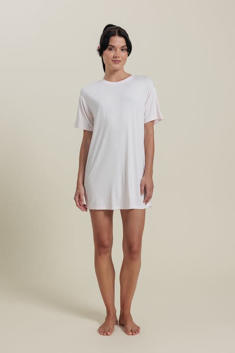 Natural Short Sleeve Tee Dress