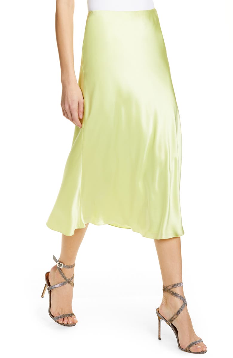 Cinq à Sept Marta Silk Satin Midi Skirt, Alternate, color, 