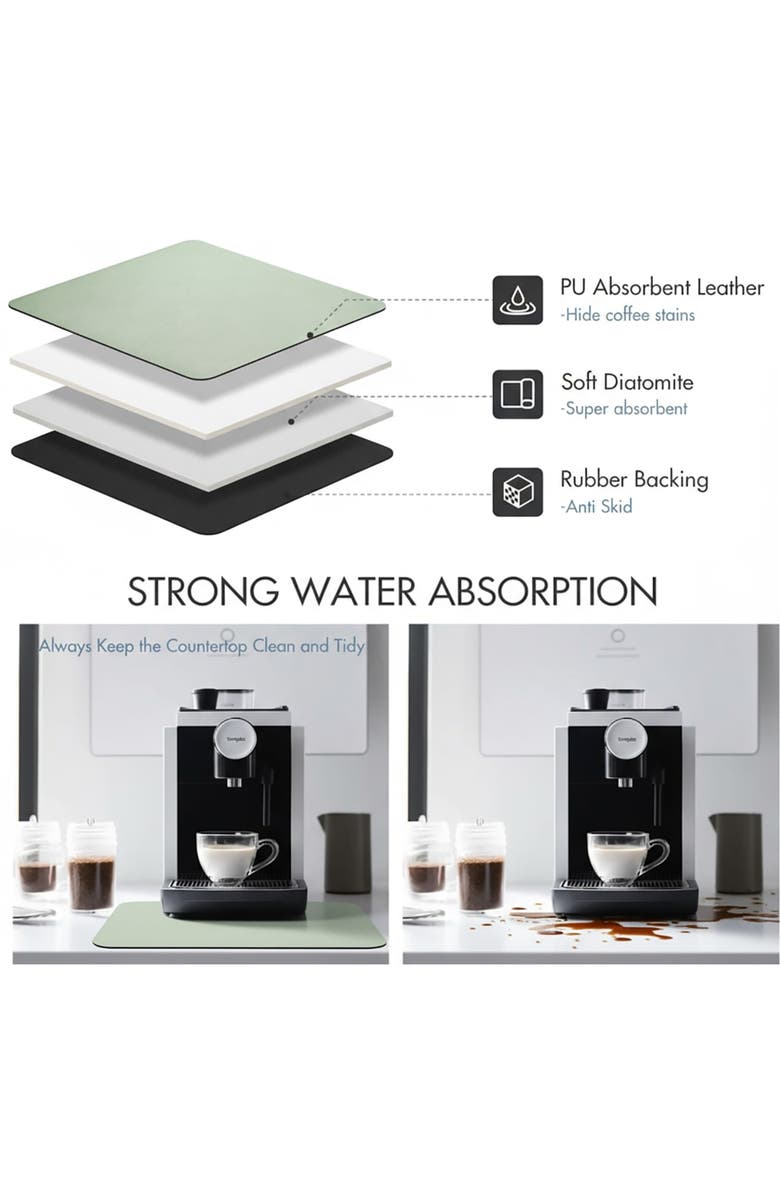 STRABELLA Large Sage Dish Drying Mat, Alternate, color, Multicolored