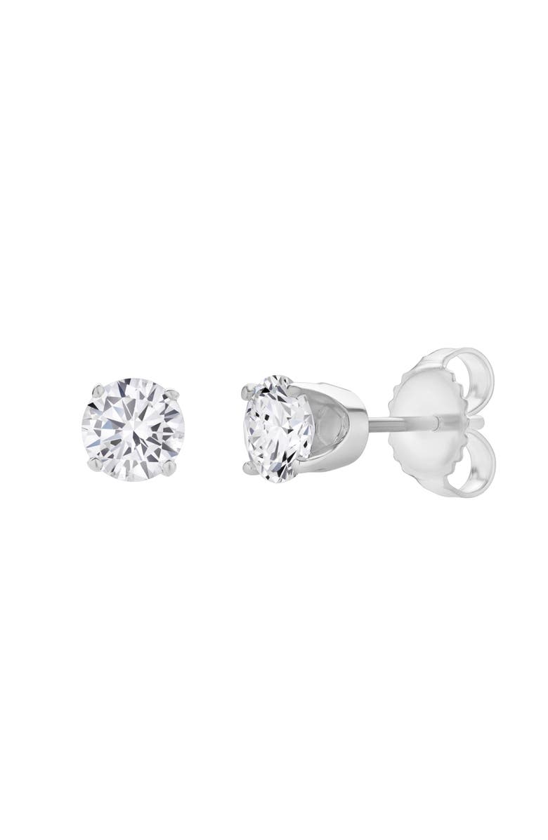 LuvMyJewelry Seraph 14K Gold Lab Grown Round Solitaire Diamond Earrings - 2 Ct, Alternate, color, 14K White Gold
