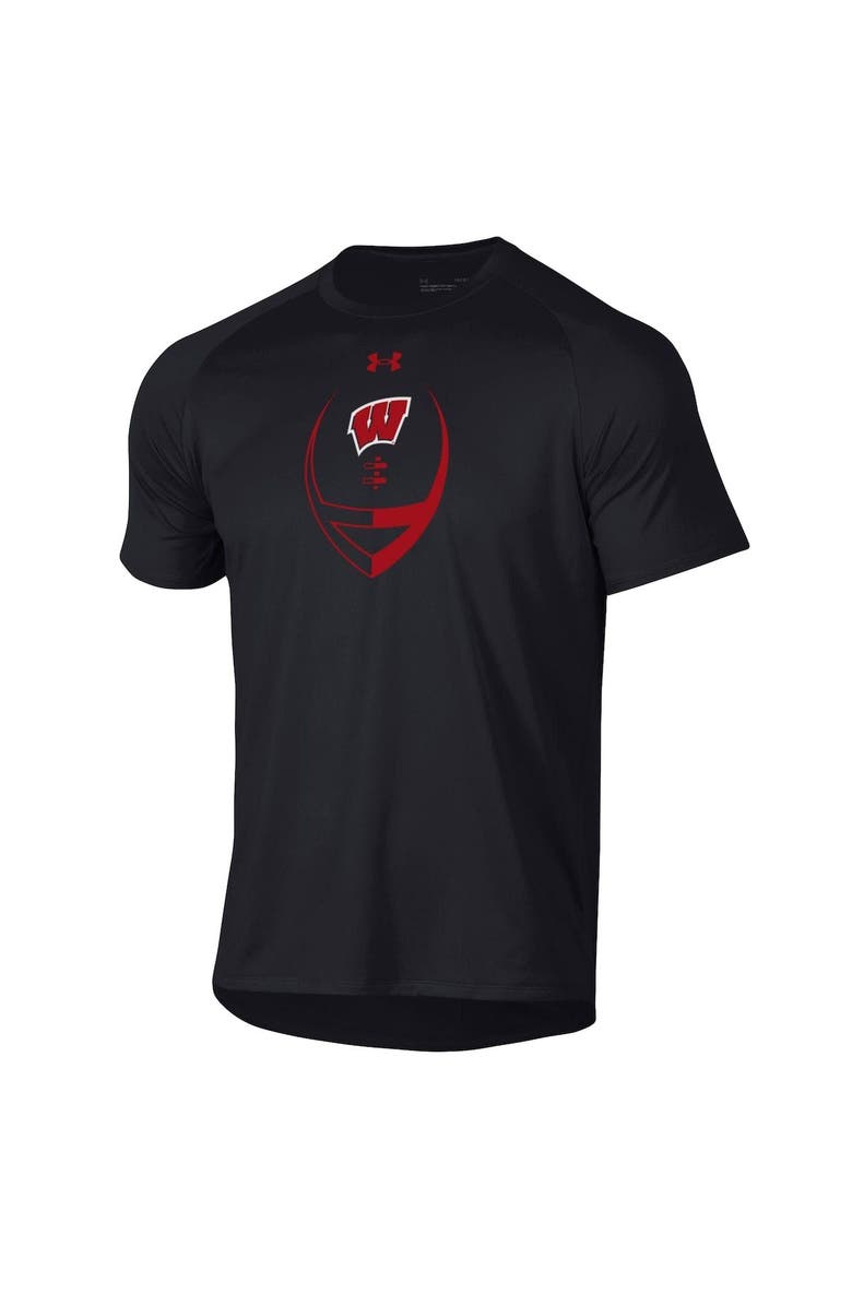 Under Armour Men's Under Armour Black Wisconsin Badgers Football Icon Raglan T-Shirt, Alternate, color, 