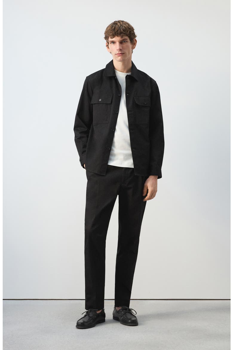 Cotton Overshirt, Alternate, color, BLACK