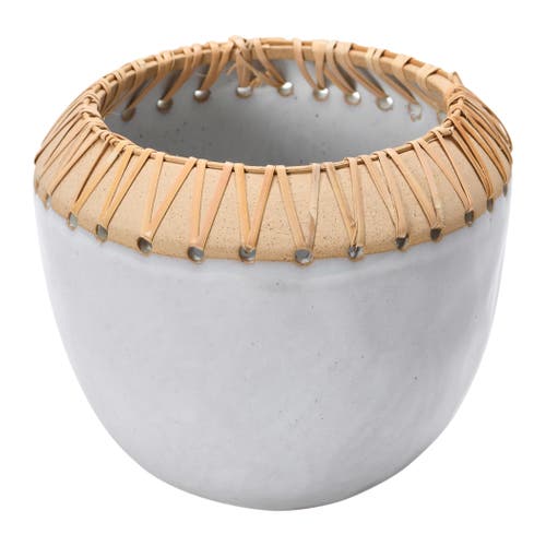 Storied Home Stoneware Flower Pot In Gray