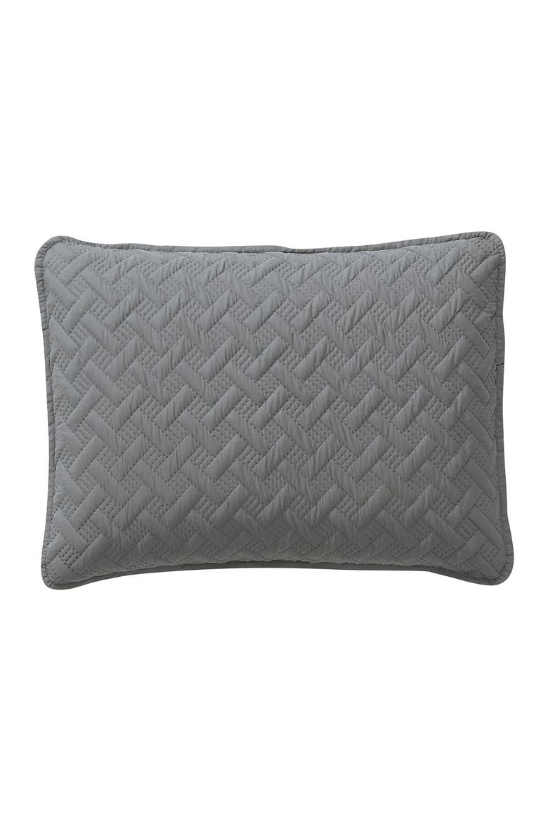 Nina Embossed Basketweave Quilt Set - Twin, Alternate, color, GREY