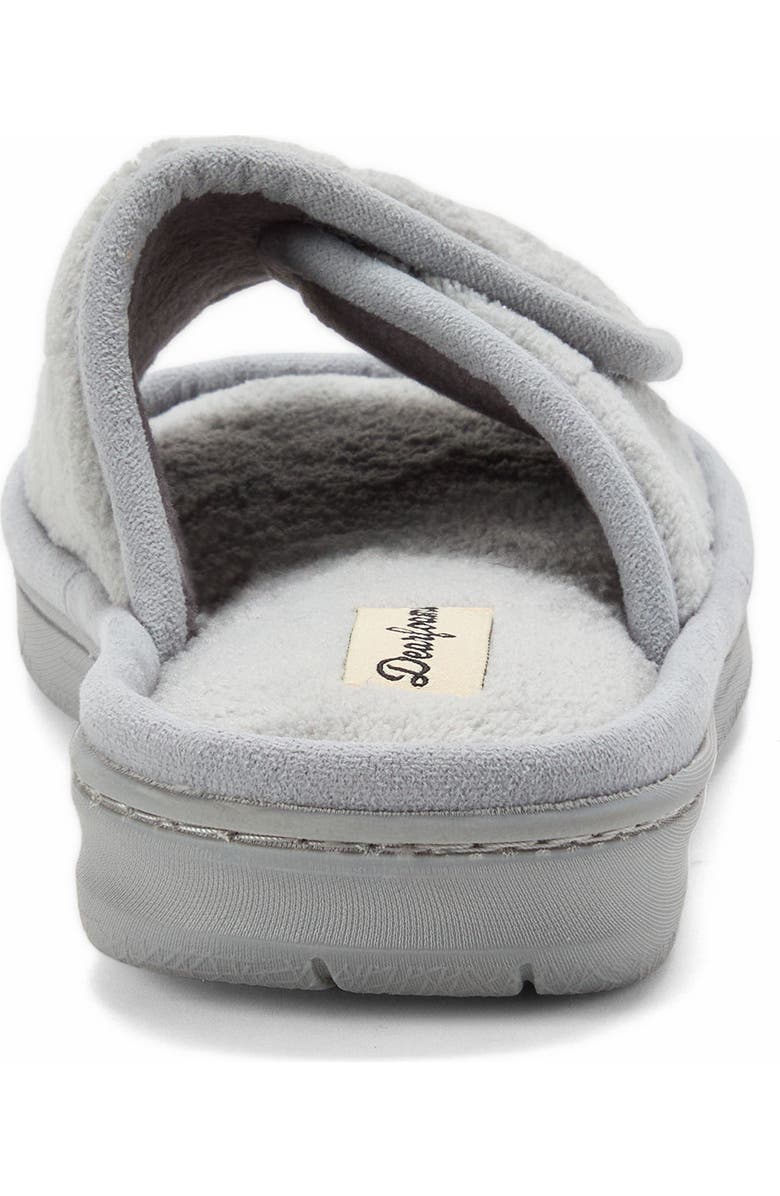 DEARFOAMS Mickey Terry Adjustable Shower Slide Slipper, Alternate, color, Sleet