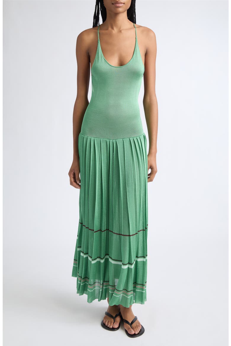 Kingsley Pleated Maxi Dress, Main, color, LILY PAD