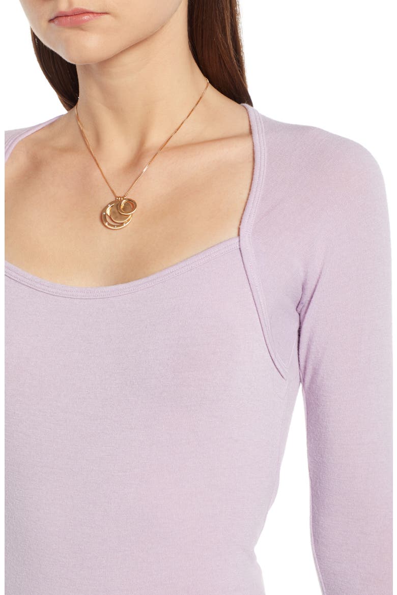 Square Neck Top (Nordstrom Exclusive), Alternate, color, PURPLE BLOOM