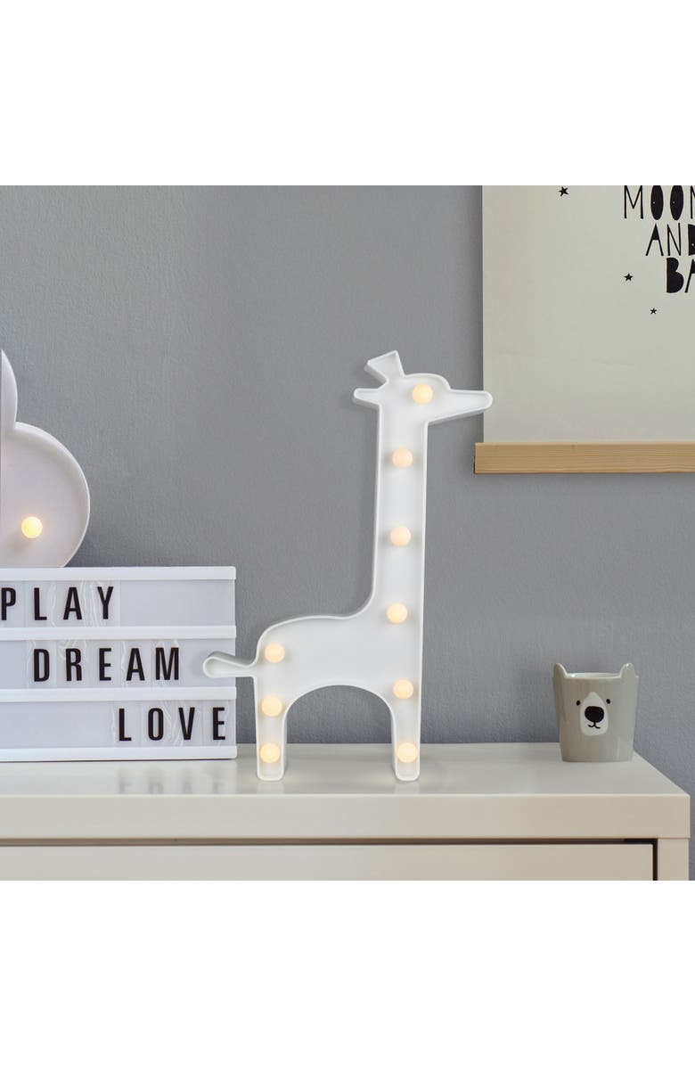 Northlight LED Lighted Giraffe Marquee Wall Art - 11.5" - White, Alternate, color, White