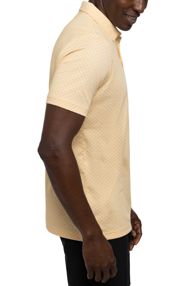 Bamboo Calm Foulard Print Polo, Alternate, color, HEATHER GOLDEN CREAM