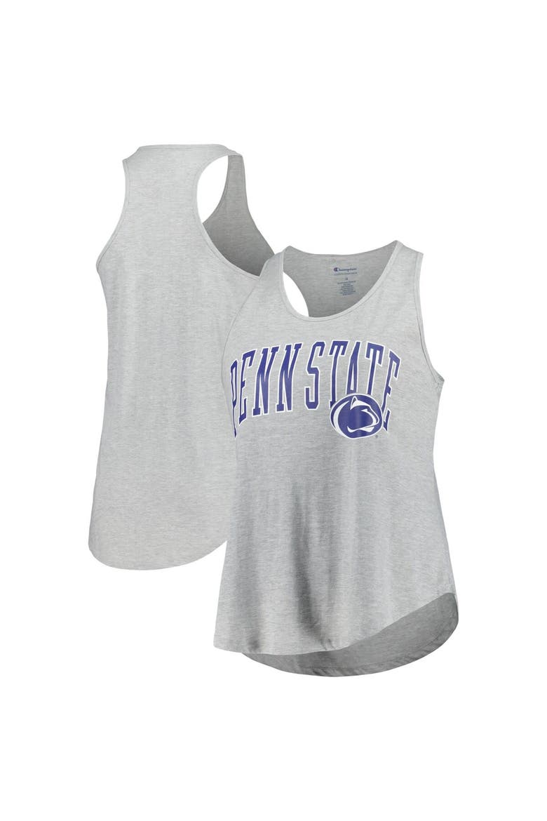 Women's Profile Heather Gray Penn State Nittany Lions Arch Logo Racerback Scoop Neck Tank Top, Main, color, Heather Gray