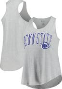 PROFILE Women's Profile Heather Gray Penn State Nittany Lions Arch Logo Racerback Scoop Neck Tank Top