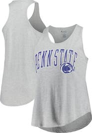 PROFILE Women's Profile Heather Gray Penn State Nittany Lions Arch Logo Racerback Scoop Neck Tank Top