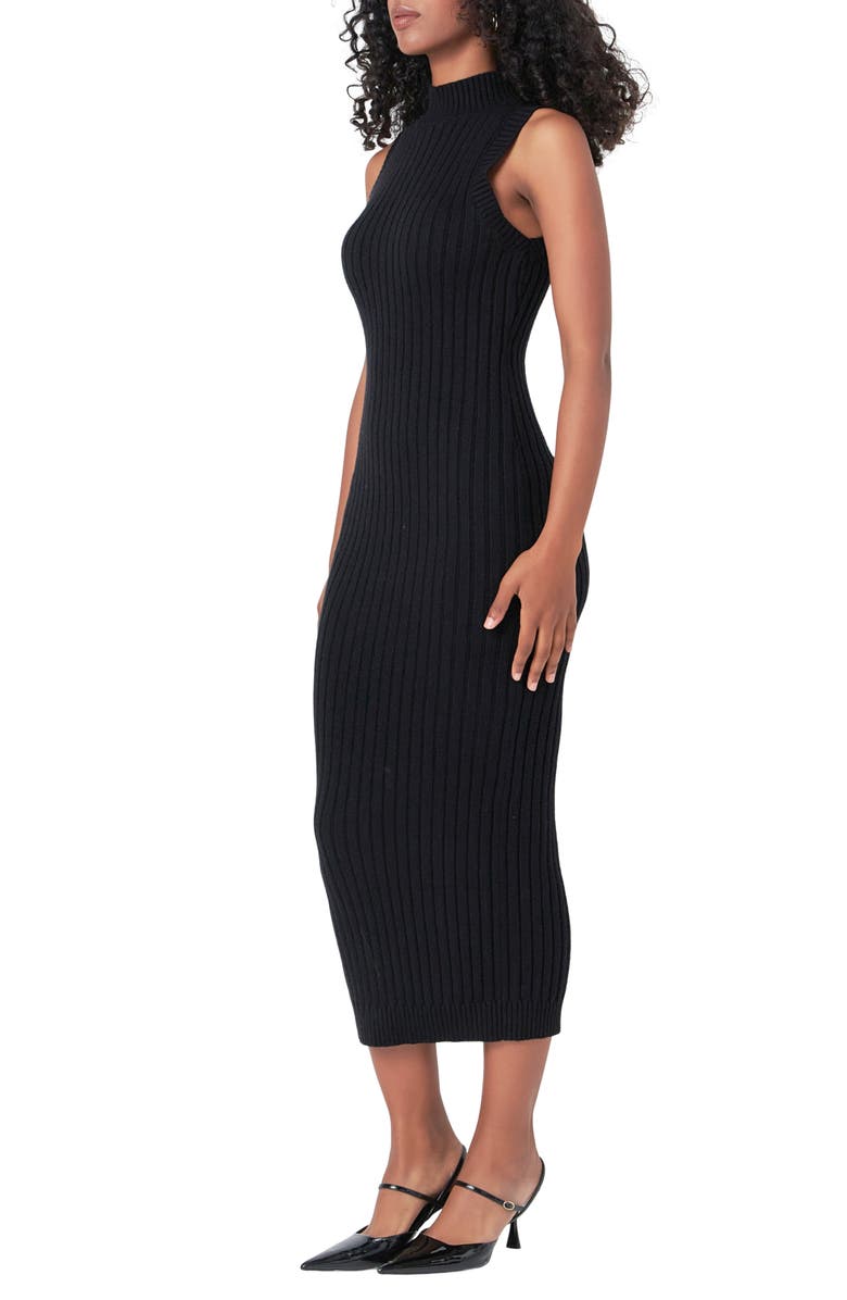 Endless Rose Mock Neck Rib Sweater Dress, Alternate, color,