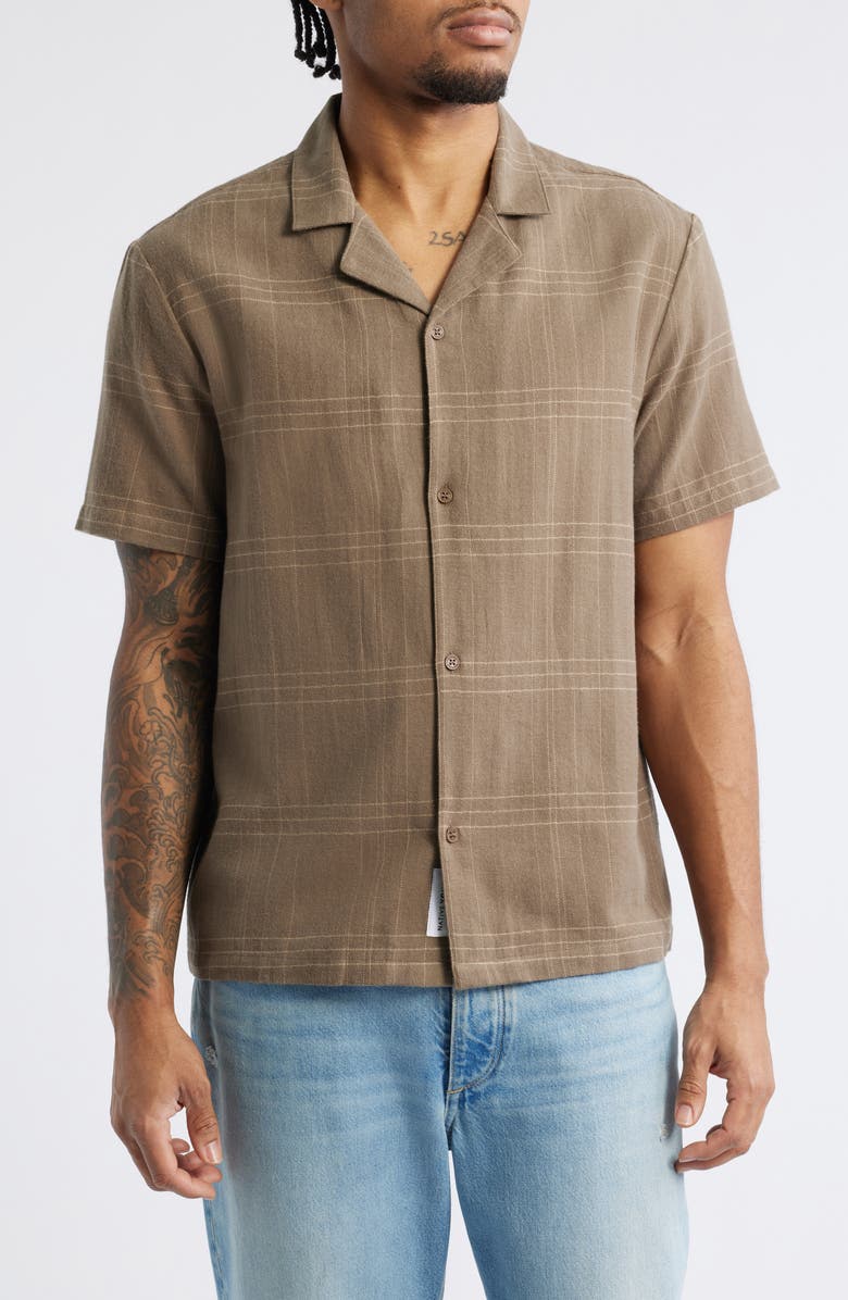 Native Youth Albie Brushed Check Camp Shirt, Main, color, Brown