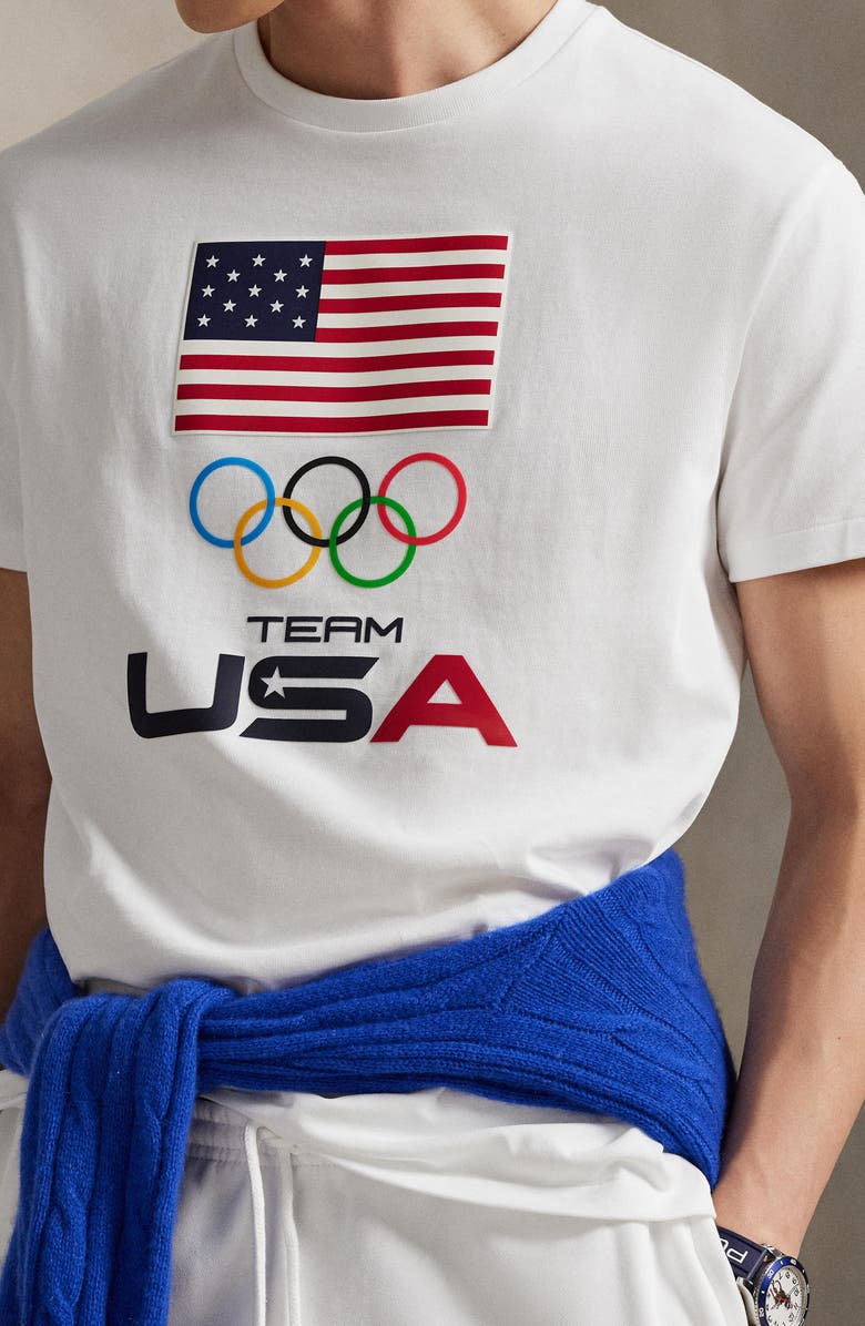 Polo Ralph Lauren Team USA Jersey Graphic T-Shirt, Alternate, color, White