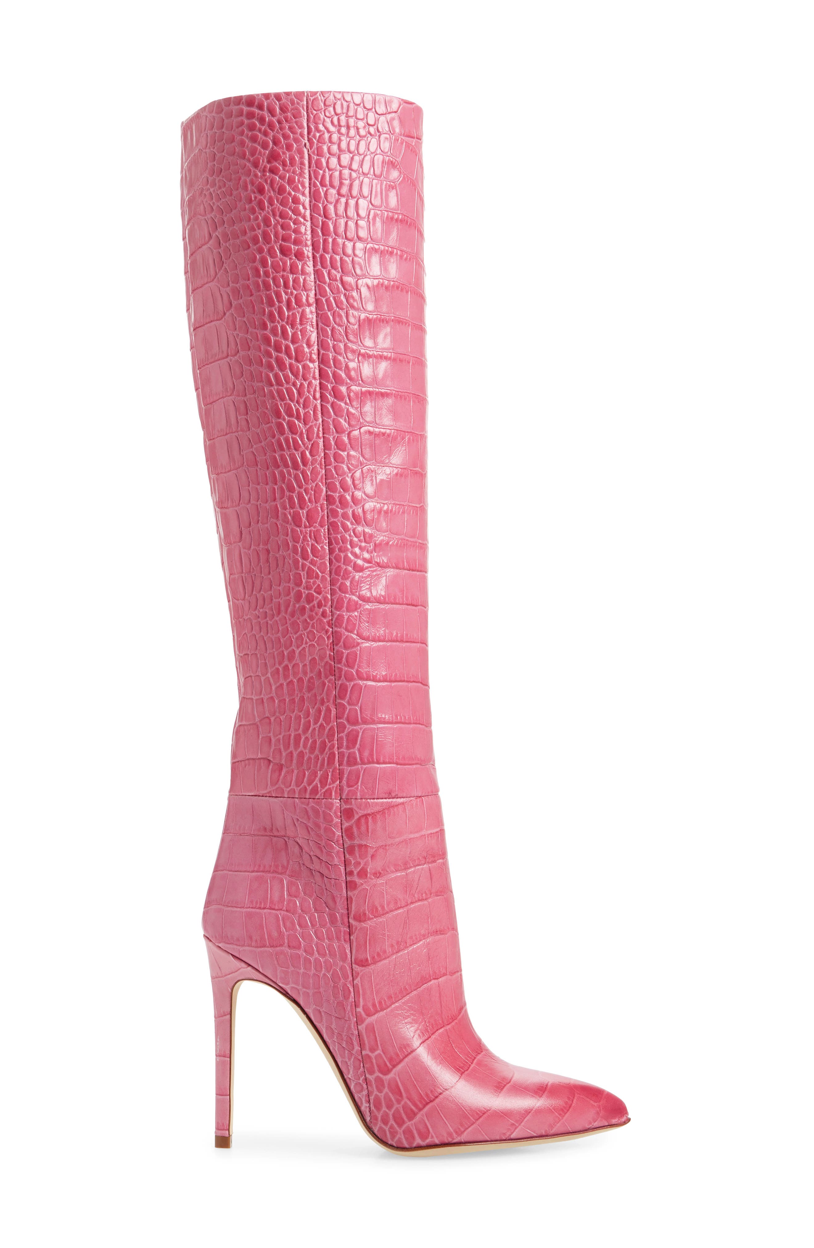 Paris Texas Croc Embossed Knee High Boot, Alternate, color, 