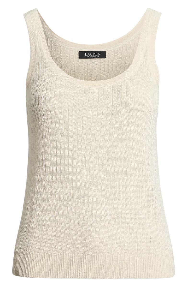 Lauren Ralph Lauren Linen Blend Rib Sweater Tank, Alternate, color, Mascarpone Cream