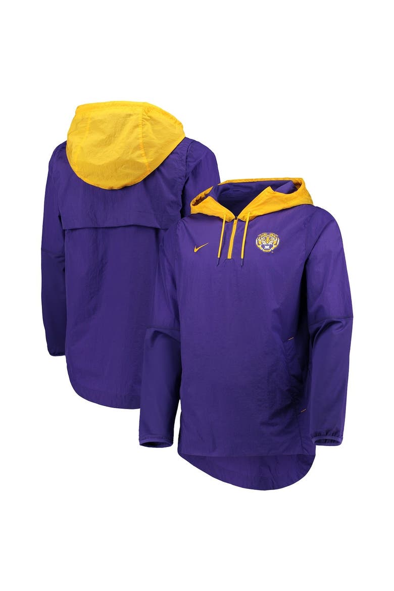 Men's Nike Purple/Gold LSU Tigers Player Quarter-Zip Jacket, Main, color, Purple