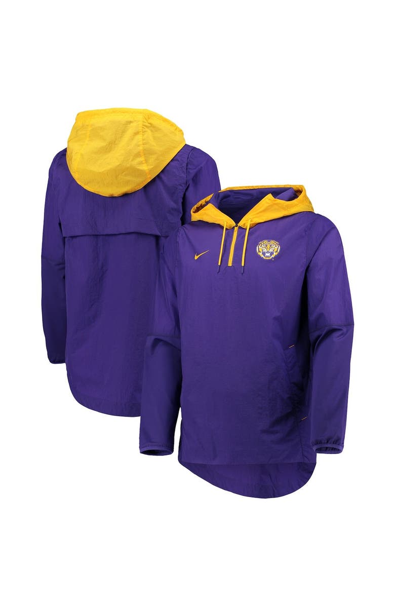 Nike Men's Nike Purple/Gold LSU Tigers Player Quarter-Zip Jacket, Main, color, 