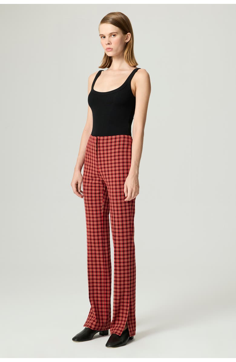 Nocturne Plaid Slit-Hem Pants, Alternate, color, Multi-Colored