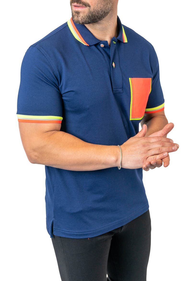 Mozart Milano Egyptian Cotton Polo, Alternate, color, BLUE