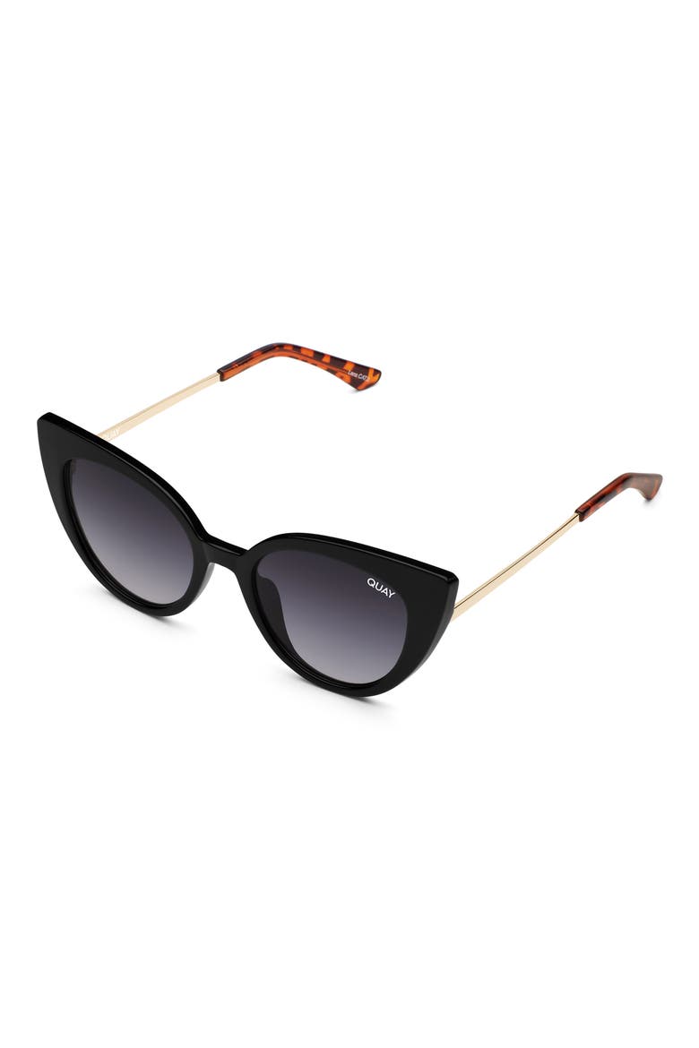 Audaucious 52mm Cat Eye Sunglasses, Alternate, color, BLACK / SMOKE LENS