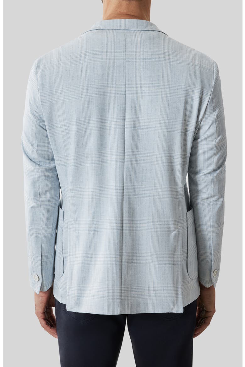 Vorn Plaid Knit Sport Coat, Alternate, color, POWDER BLUE