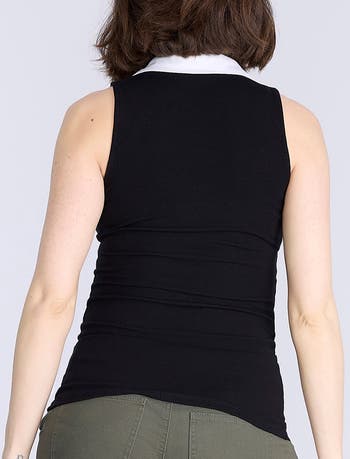 MOTHERHOOD MATERNITY V-Neck Sleeveless Polo Top | Nordstrom