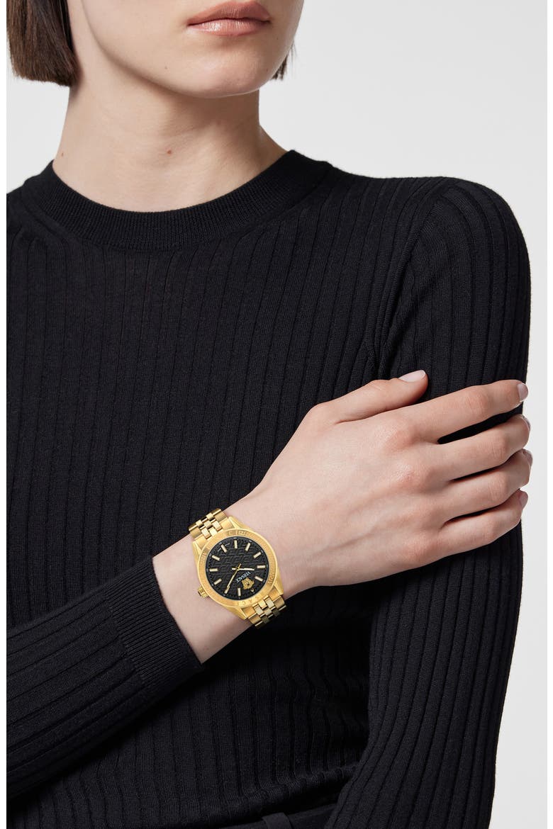 V-Code Bracelet Watch, 36mm, Alternate, color, IP YELLOW GOLD