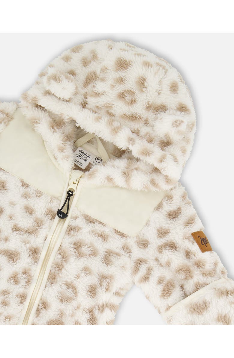 Deux par Deux Mid-Season Plush One Piece Outerwear Leopard, Alternate, color, 