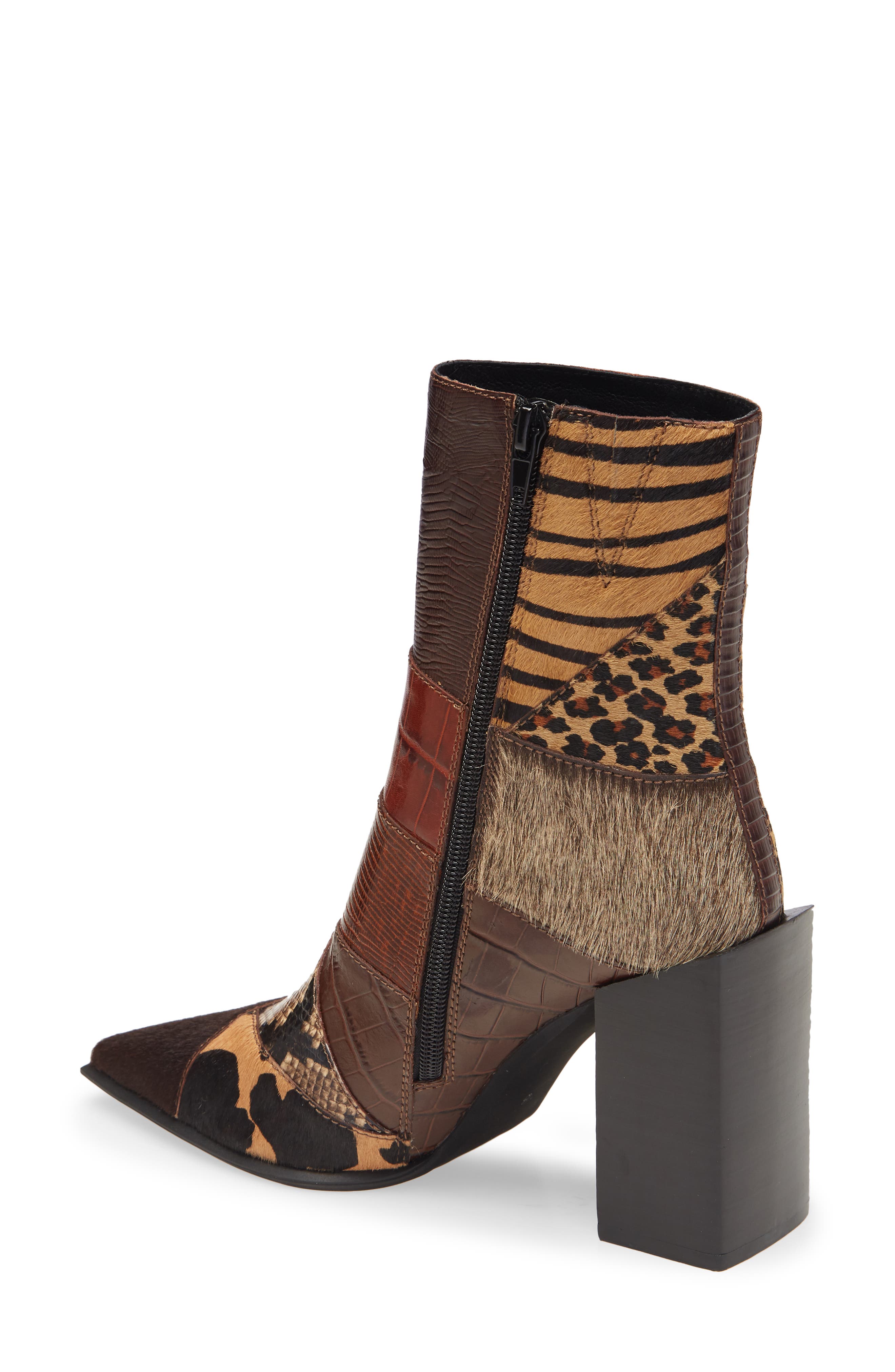 La-Siren Mixed Media Bootie, Alternate, color, TAN EXOTIC MULTI