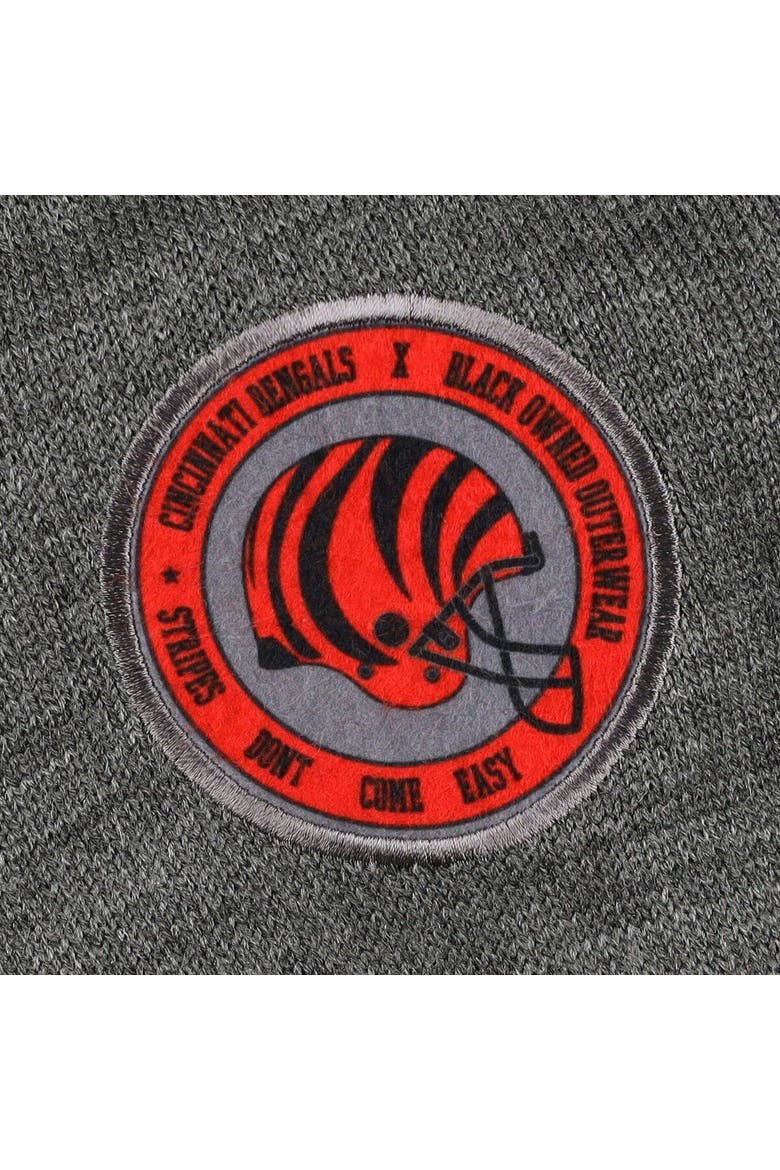 Men's Gray Cincinnati Bengals x BlaCkOWned Stripes Don't Come Easy Pullover Hoodie, Alternate, color, Gray