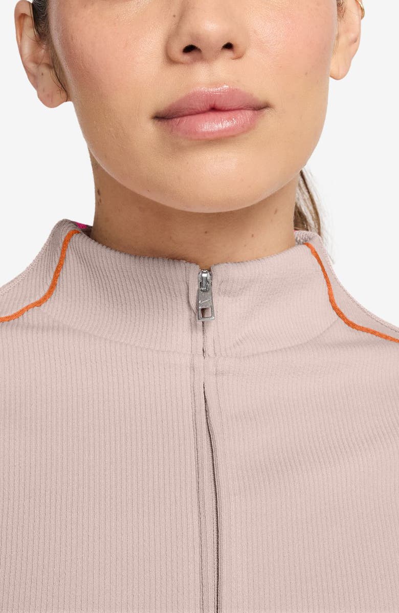 Nike x Naomi Osaka Rib Knit Zip Crop Jacket, Alternate, color, 667 Silred/Pkscle