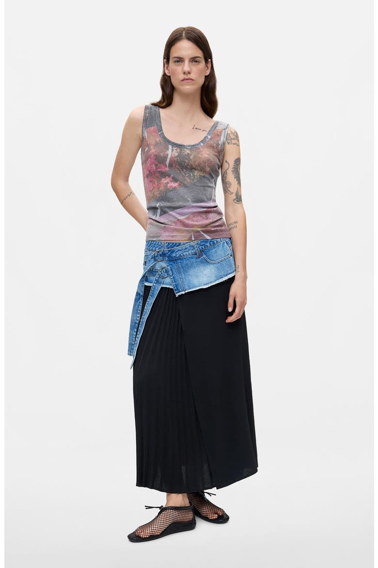 Ribbed Graphic Tank Top, Alternate, color, LIGHT GRAY