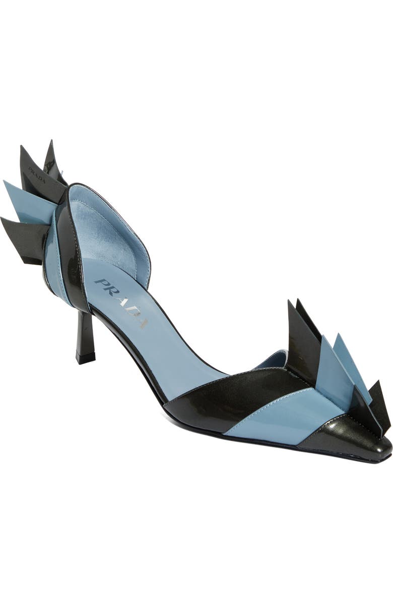 Prada Colorblock Pointed Toe d'Orsay Pump, Main, color, Antracite/ Astrale