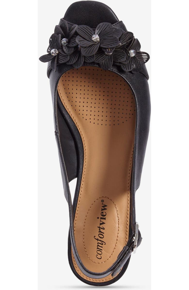 Comfortview The Rider Leather-Like Slingback, Alternate, color, Black