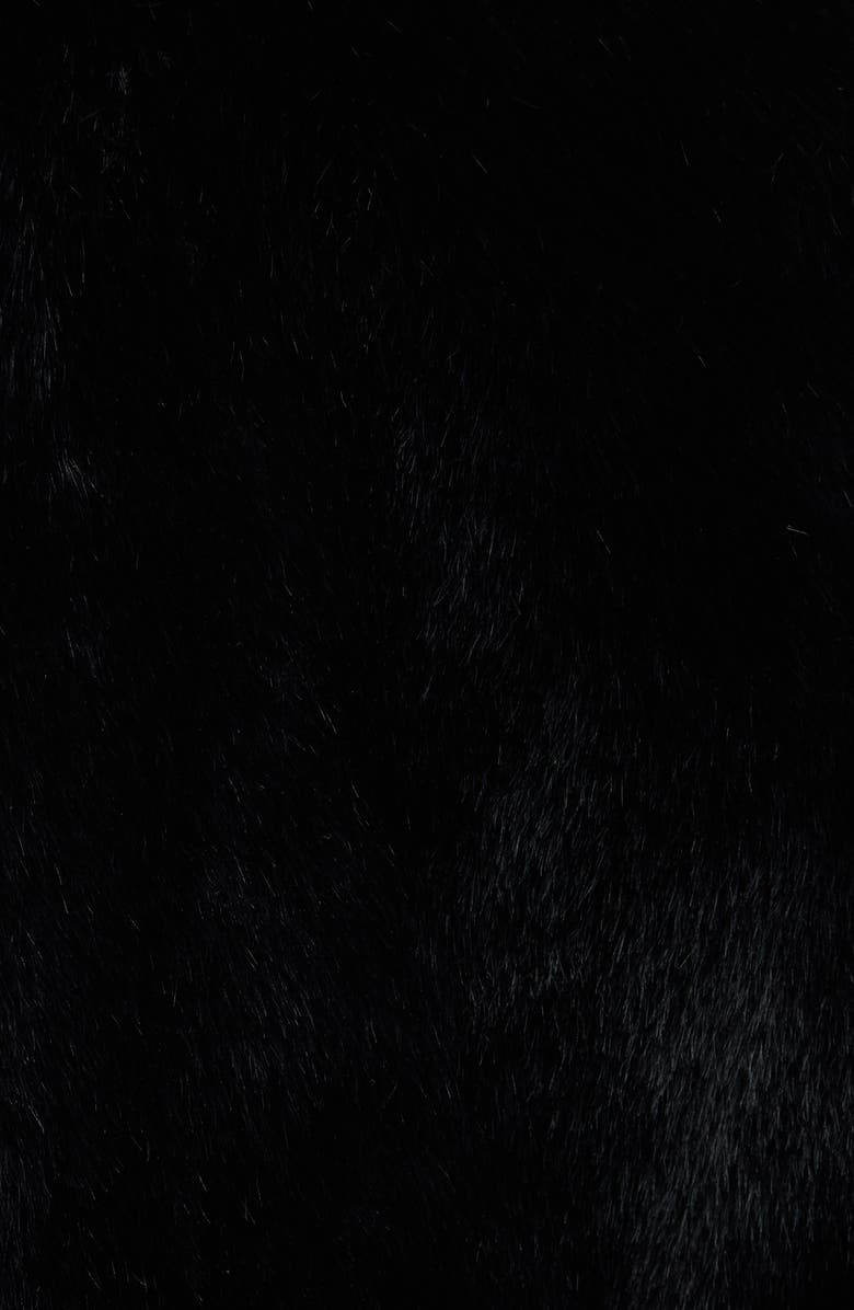 BCBG Faux Mink Bomber Jacket, Alternate, color, Black