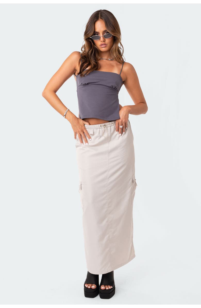 EDIKTED Jinx Open Back Tank Top, Alternate, color, Gray