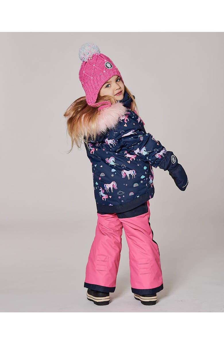 Deux par Deux Lined Peruvian Knit Hat with Pompom, Main, color, Pink And Multi-Colored